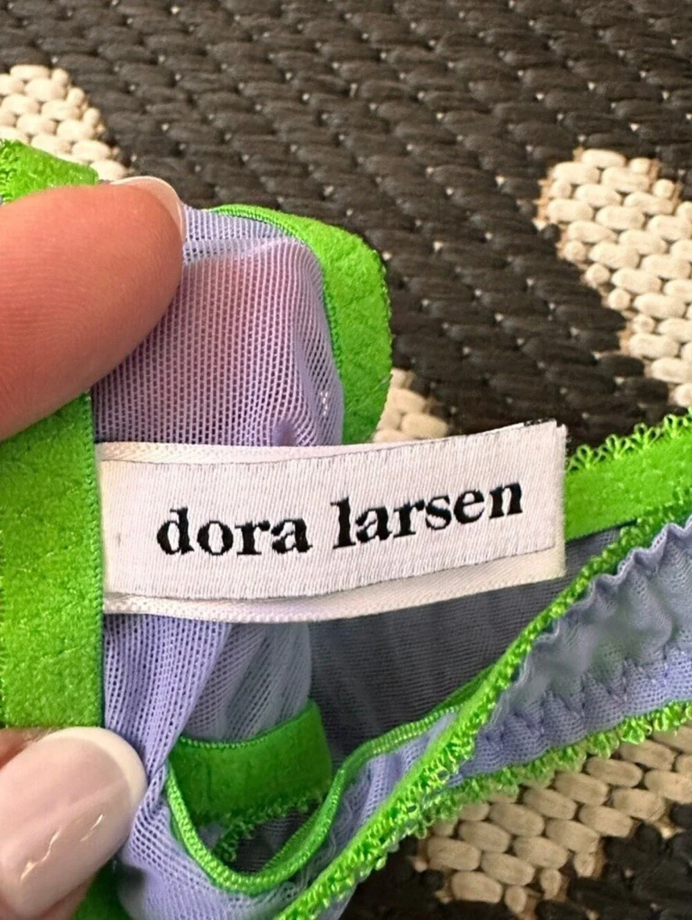 dora larsen Mesh Bra Set -Corelee Clean Tulle‎ Pastel Blue 36DD/ Thong Size 4